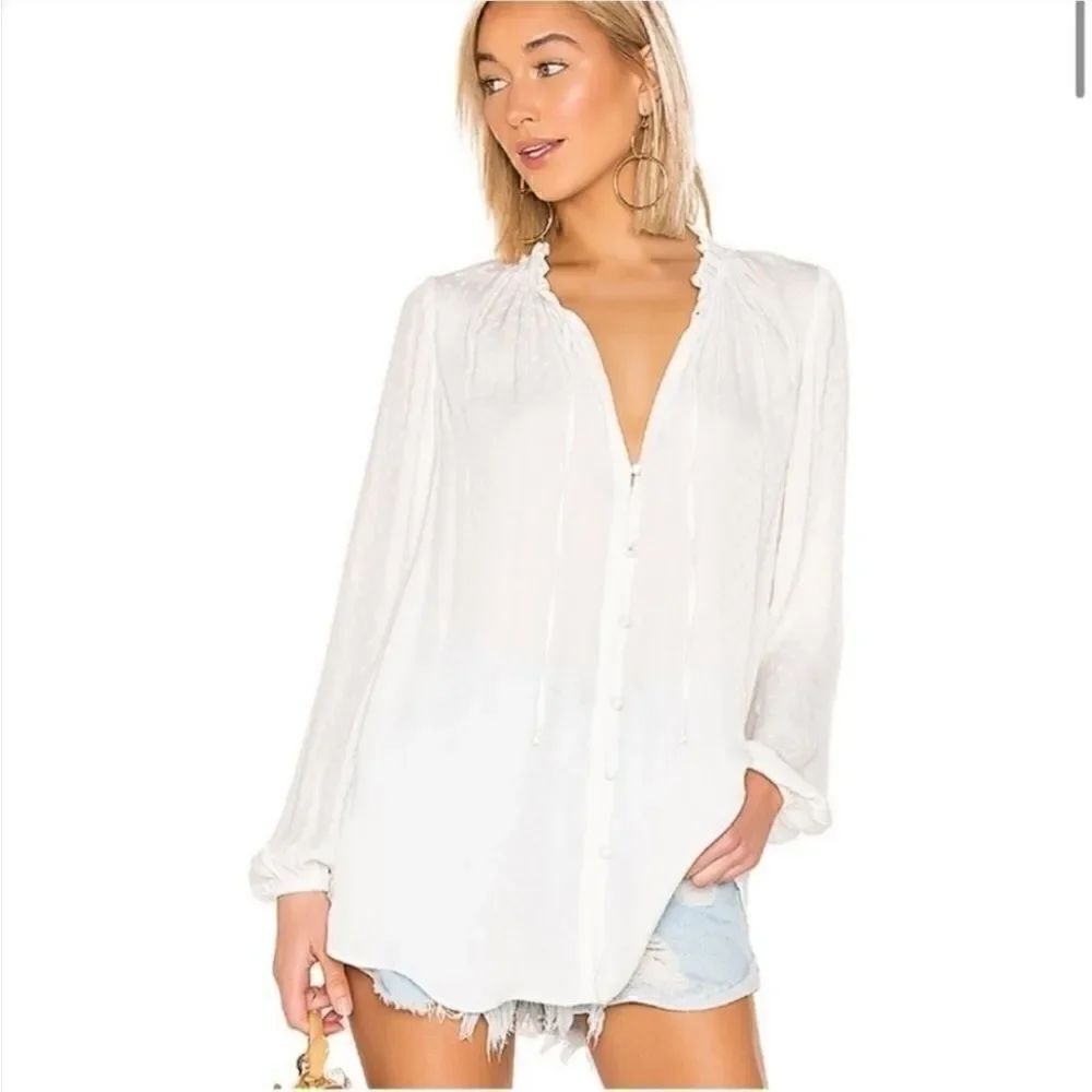 SHOW ME YOUR MUMU Alicia Tunic Wild Cheetah White Women’s Size Small